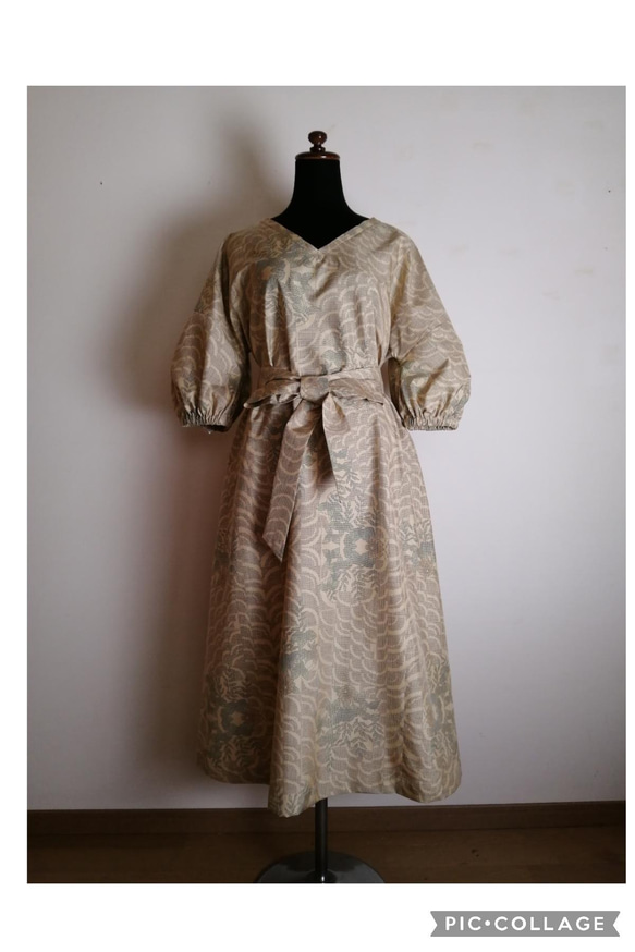 着物リメイク　ワンピース　ハンドメイド 