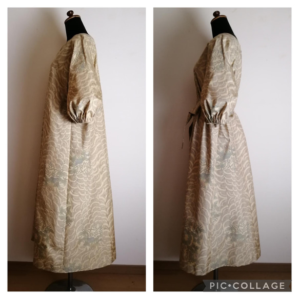 着物リメイク　ワンピース　ハンドメイド 