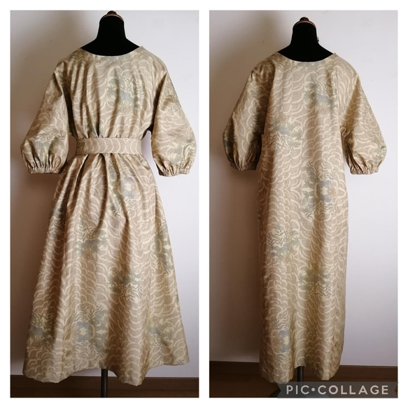 着物リメイク　ワンピース　ハンドメイド 