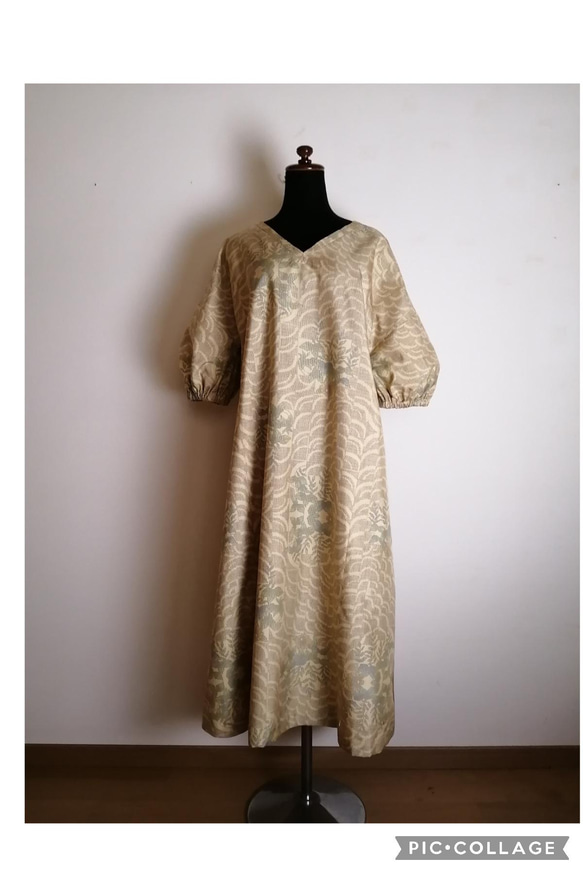 着物リメイク　ワンピース　ハンドメイド 