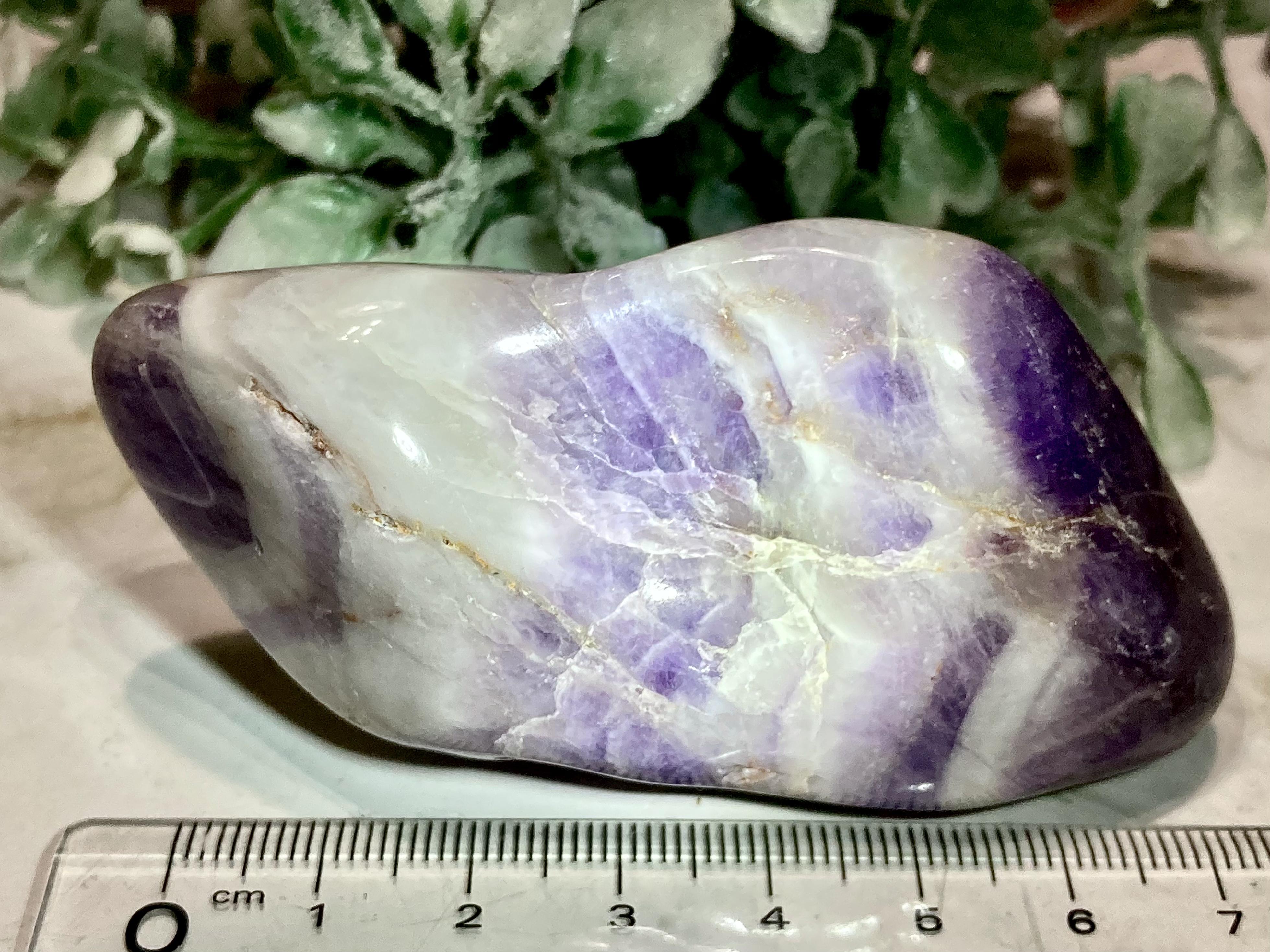 希少✨ シェブロンアメジスト　ケープ　紫水晶　握り石　タンブル　大