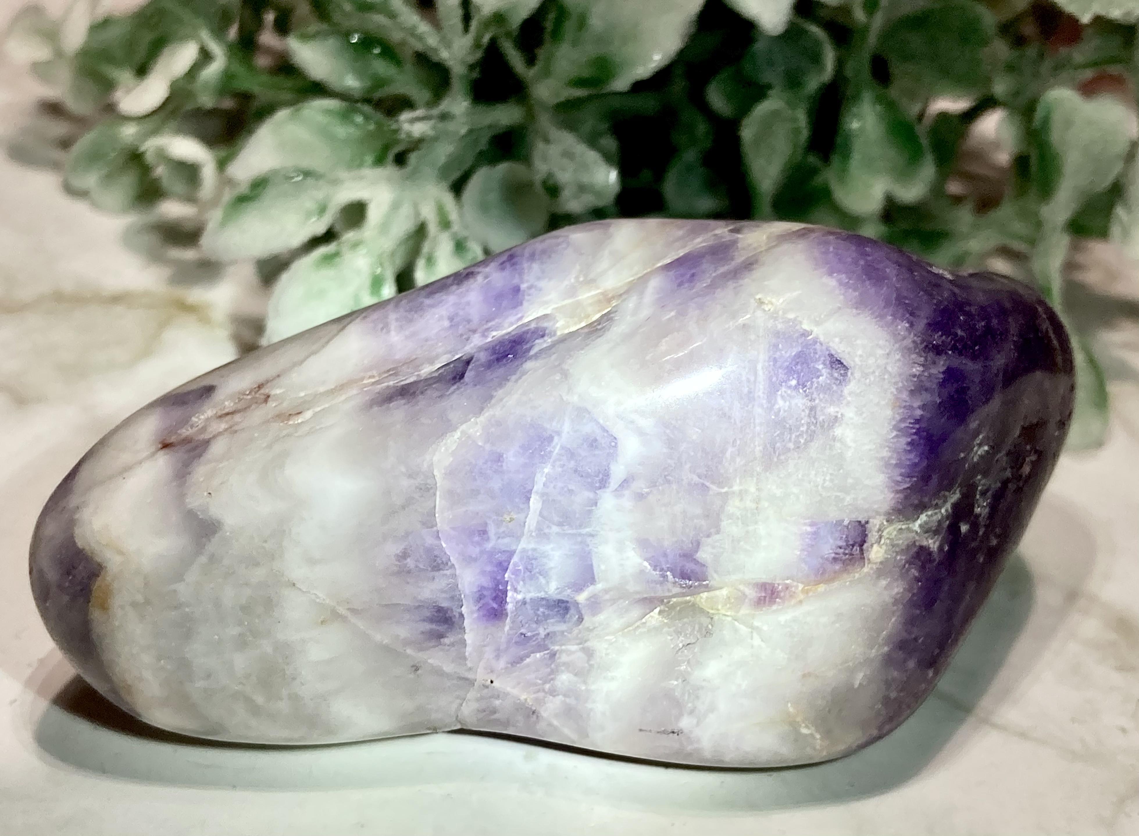 希少✨ シェブロンアメジスト　ケープ　紫水晶　握り石　タンブル　大