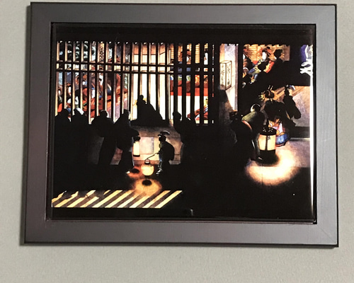見つめる　原画 はいばら木版摺美術画「鶴」柴原是真 - 榛原（はいばら