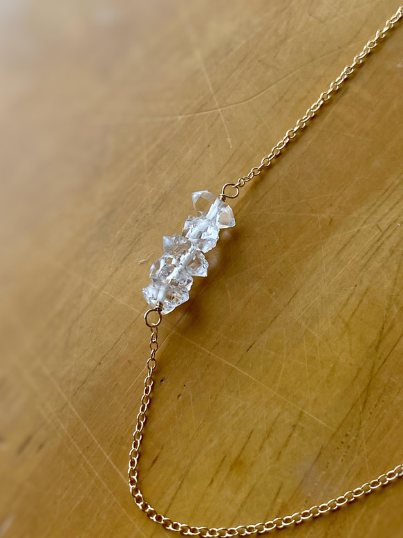 14kgf  NYハーキマーダイヤモンドのネックレス Dream Crystal 12枚目の画像
