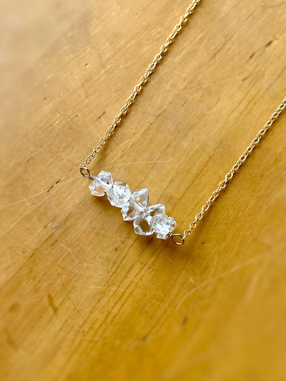 14kgf  NYハーキマーダイヤモンドのネックレス Dream Crystal 2枚目の画像