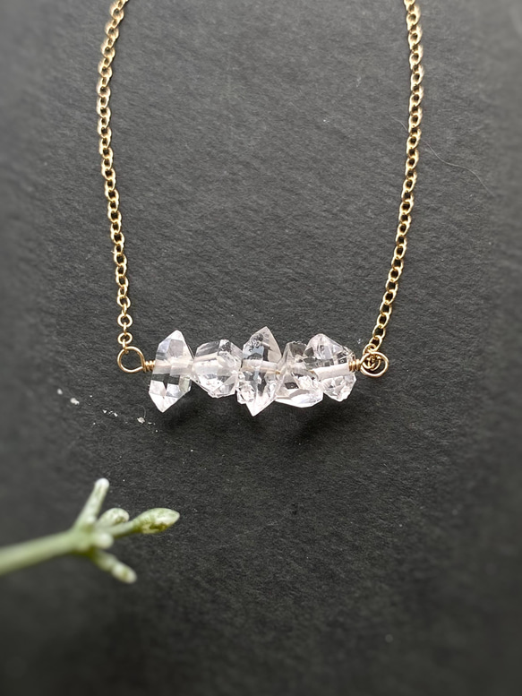 14kgf  NYハーキマーダイヤモンドのネックレス Dream Crystal 6枚目の画像