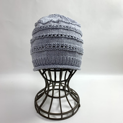 肌触りの良いボンボン付きニット帽 カシミヤ・アルパカ混 グレー