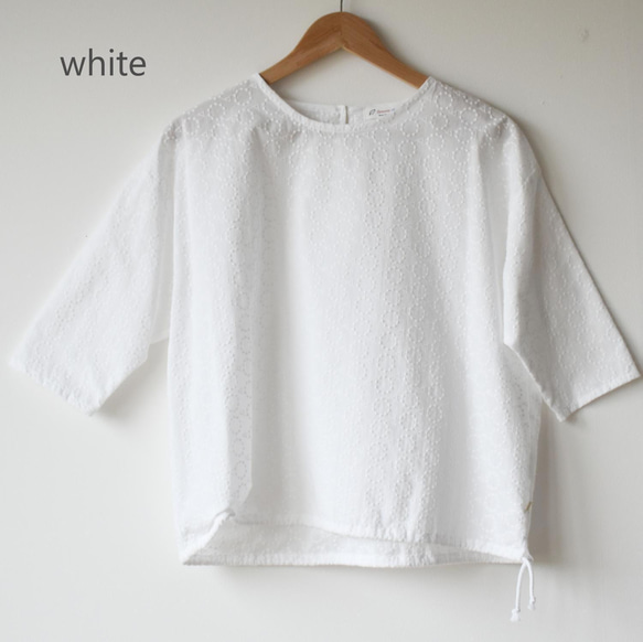 綿ローン刺繍プルオーバーシャツ〔SOL032S〕 8枚目の画像
