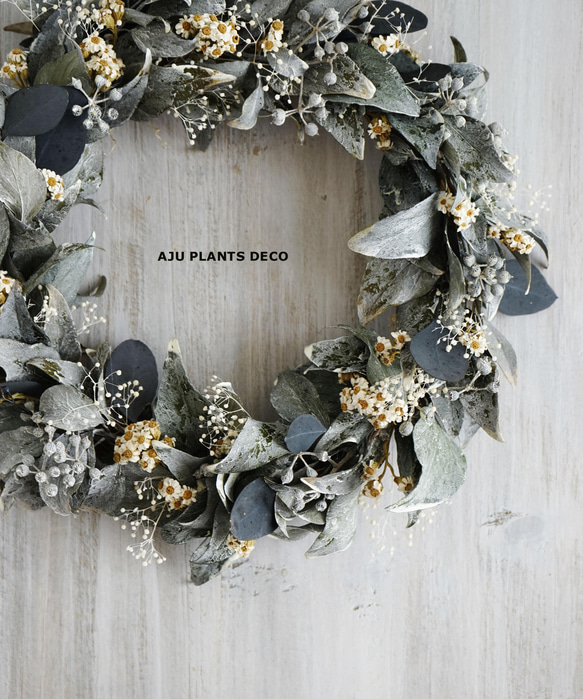 Gray Green Wreath  26cm 3枚目の画像