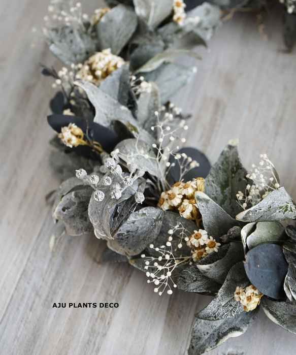 Gray Green Wreath  26cm 4枚目の画像