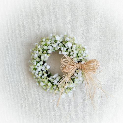 100均造花)かすみ草のリース リース Tiny Flowers 通販 13684009
