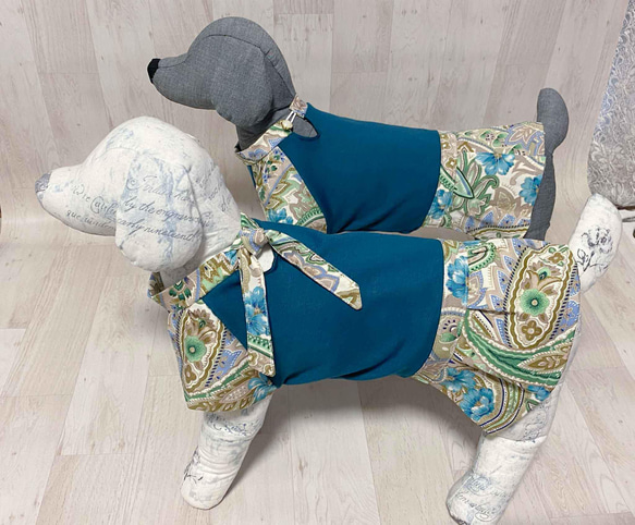 犬服　フォーマルドレス風ワンピース　リボンつきのフレンチ袖風ワンピース rag-22 8枚目の画像
