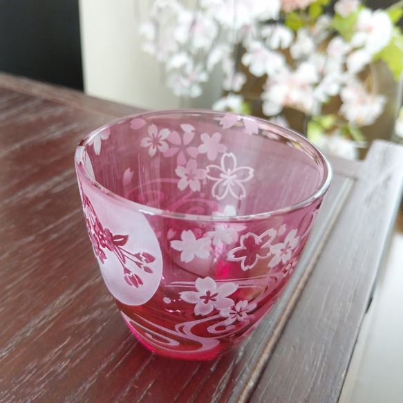 [和グラス] 桜扇おちょこ 4枚目の画像