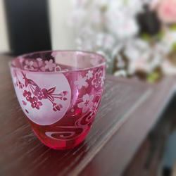 [和グラス] 桜扇おちょこ 2枚目の画像