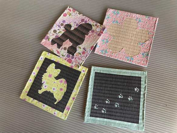畳コースター製作用　ミニゴザ　和紙製　4枚組 3枚目の画像