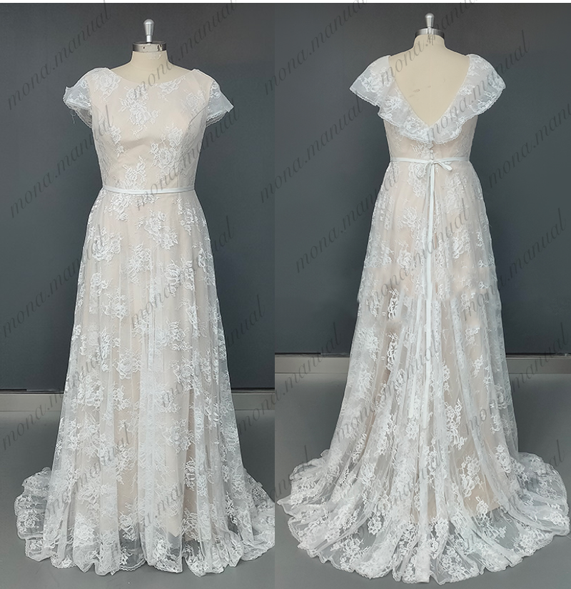 上品 総レース 【希少&美品◎】 ウエディングドレス Aライン スレンダー