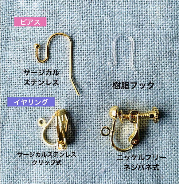 ★再再再販　チェコビーズ　ツイン小さな三角　朱赤／ターコイズ　ピアス／イヤリング　サージカルステンレス　アレルギー対応 13枚目の画像