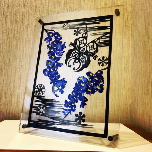 一つ葉豆冬霞蝶文様 切り絵 胡蝶の杜 通販 13684605｜Creema(クリーマ