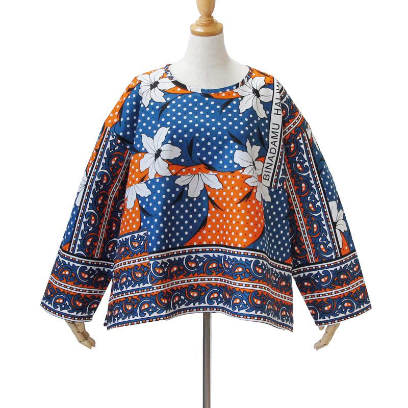 カンガのブラウス 長袖｜アフリカ布 服 / カンガ服　送料込み2026