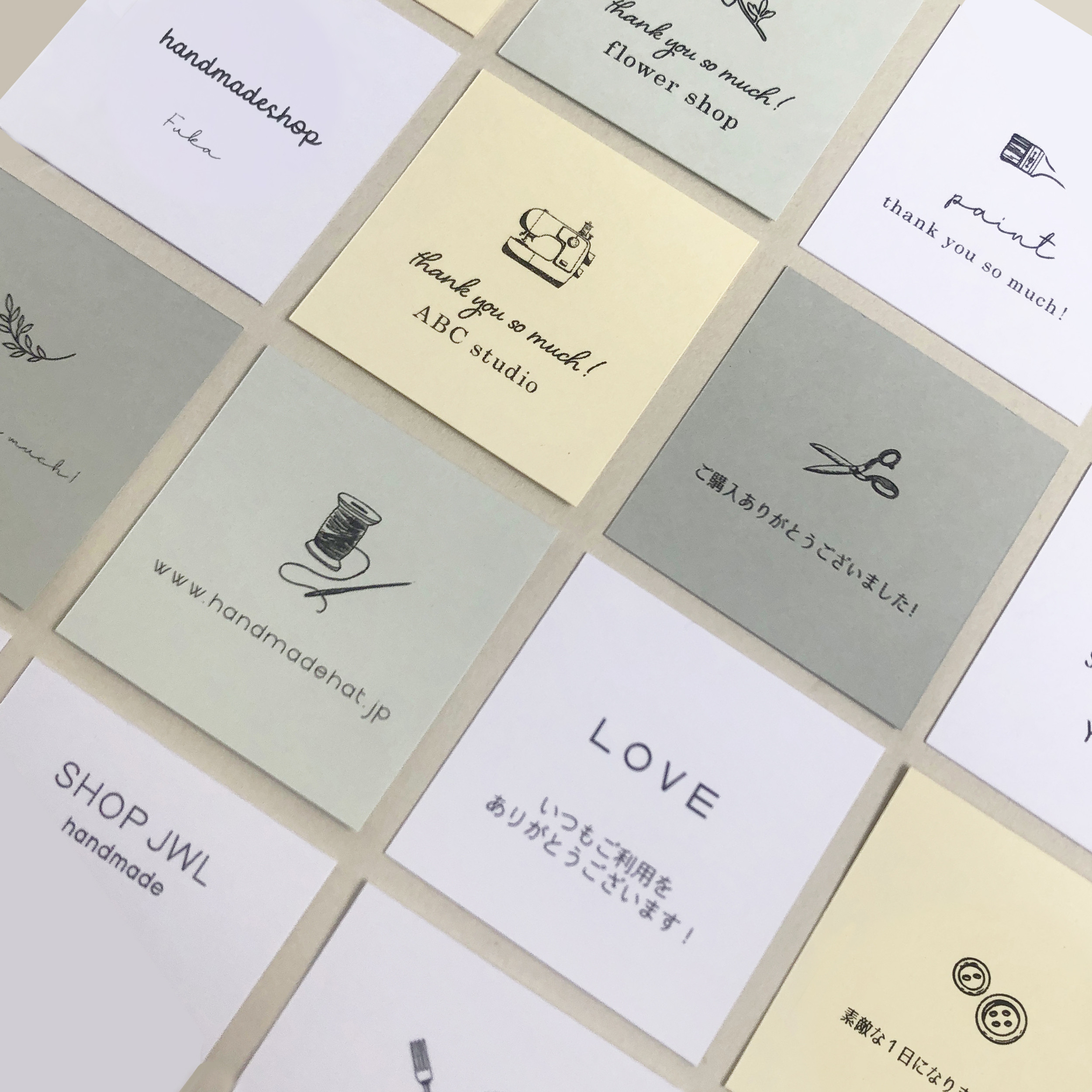 ショップカード アクセサリー台紙 サンキューカード 名刺 ☆No.205