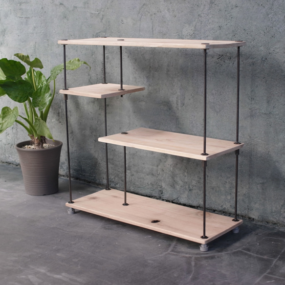 wood iron shelf 620*600*225〈ナチュラル色〉【送料無料】 1枚目の画像