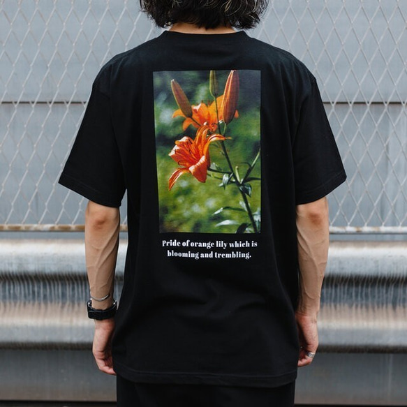 送料無料【OPTIMUS】メンズバッグプリントTシャツオニユリ　003 1枚目の画像