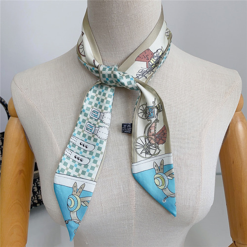 5色ツイリースカーフリボン0022 スカーフ・バンダナ olive 通販