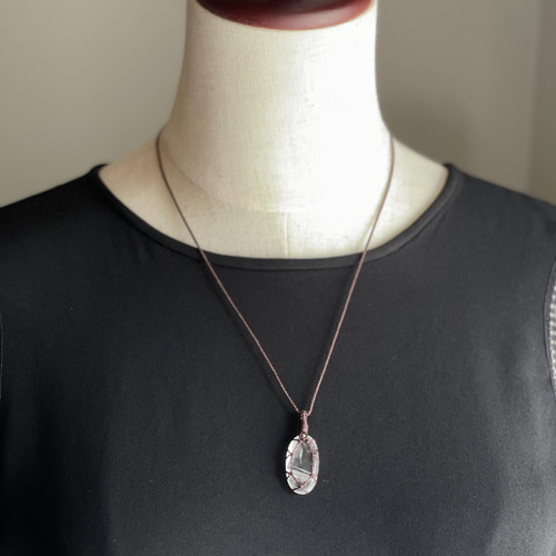 国内研磨品 セレナイト マクラメ ネックレス #373407 ネックレス