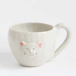 【動物マグカップ】白猫（受注生産） 1枚目の画像