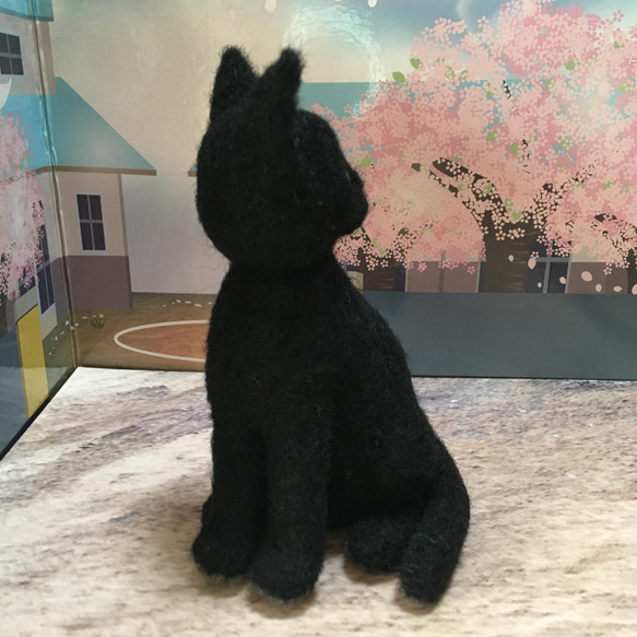 羊毛フェルト　黒猫 3枚目の画像