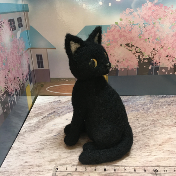 羊毛フェルト　黒猫 7枚目の画像