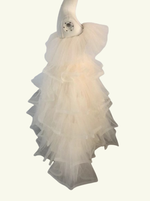 憧れのドレス キャミソール　ロングドレス　パーティードレス　編み上げ柔らかく重ねたチュールスカート 3枚目の画像