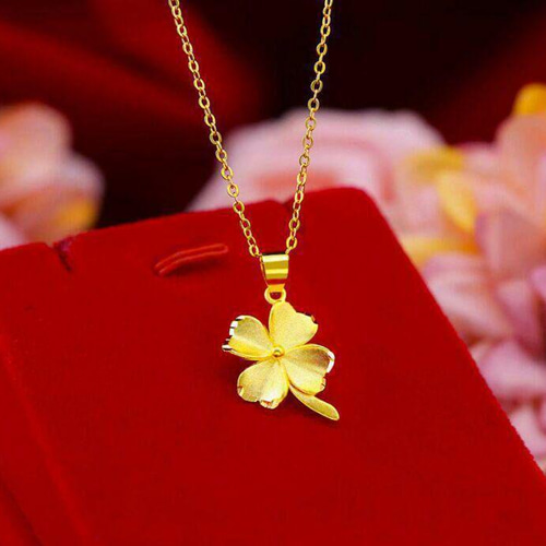 K18ネックレス本物 999金 四つ葉のクローバーネックレス ネックレス