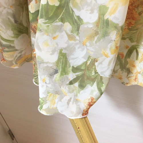 オレンジ 水仙 バレエ プルオンスカート 花柄 バレエスカート フレア