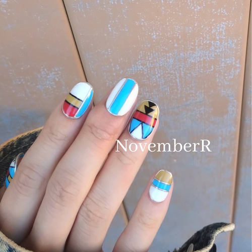 LA386☆インディアンジュエリー風ネイルチップ ネイルチップ