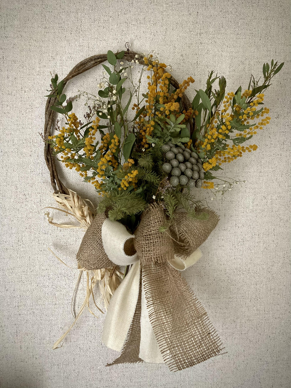 【新作 swag wreathe 】Mimosa natural B 3枚目の画像