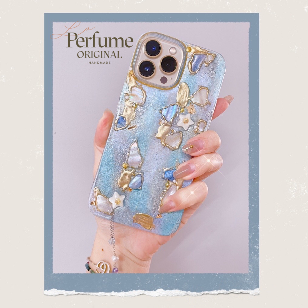 ニュアンスアートペイント✨シェル キラキラ グラデーション オリジナルケース スマホケース