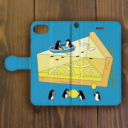 【iPhone13mini 対応】ペンギンレモンパイ手帳型 スマホケース iPhone用【各機種あります】 2枚目の画像