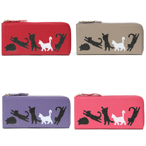 L字長財布   猫のお散歩 1枚目の画像
