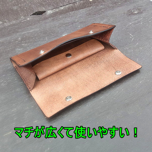 サドルレザー ヌメ革 ラウンドファスナー ダブルファスナー　メンズ財布 ダブルホック長財布 男女兼用 本革 ヌメ革 サドルレザー 長財布 松工房