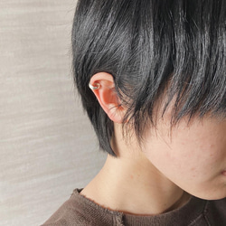 nonoji earring【silver925】　シンプル　華奢　シルバー　シルバー925 イヤリング　イヤーカフ 19枚目の画像