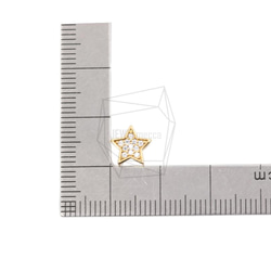 PDT-2561-G【2個入り】CZスターペンダント,CZ Mini Star Pendant /  7mm x 9mm 5枚目の画像