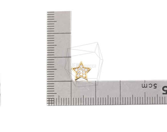 PDT-2561-G【2個入り】CZスターペンダント,CZ Mini Star Pendant /  7mm x 9mm 5枚目の画像