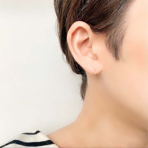 18金 ミニフープピアス つけっぱなし K18 極小 フープピアス