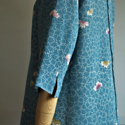 着物リメイク　ロングチュニック　（絹チリメン） 4枚目の画像