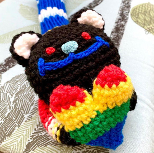 ゴルフカバー　（黒クマさん　五行説） 1枚目の画像