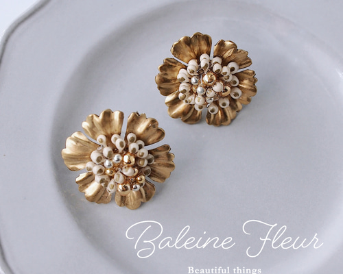 イヤリングお花大振り♡ cc1100fa486fea0ad576443d582a76