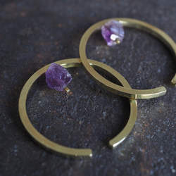 amethyst brass earcuff (kikyou) 5枚目の画像