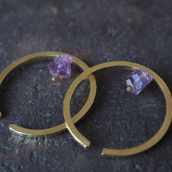 amethyst brass earcuff (kikyou) 6枚目の画像