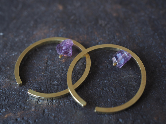 amethyst brass earcuff (kikyou) 6枚目の画像